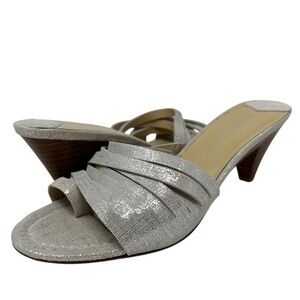 Donald J. Pliner Shimmering Silver Mules